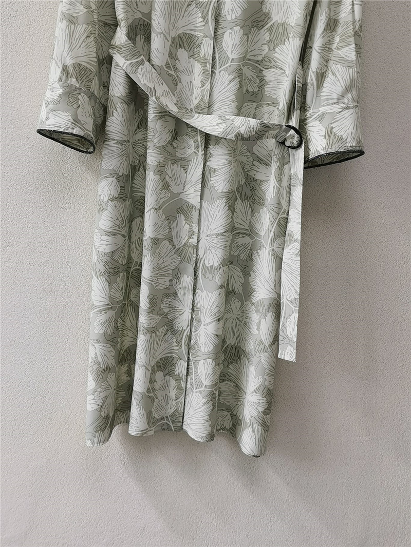 BC silk screen silk silk lace-up shirt dress replica clothing