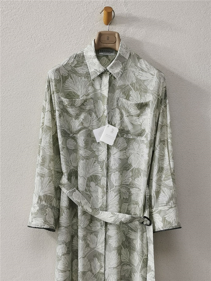 BC silk screen silk silk lace-up shirt dress replica clothing