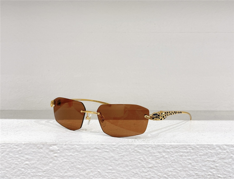 C A R T I E R Rimless Leopard Sunglasses