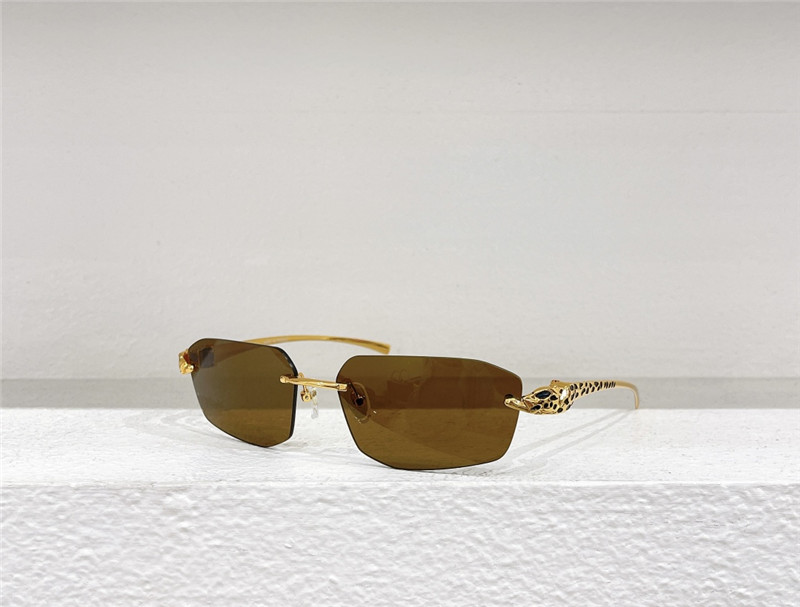 C A R T I E R Rimless Leopard Sunglasses
