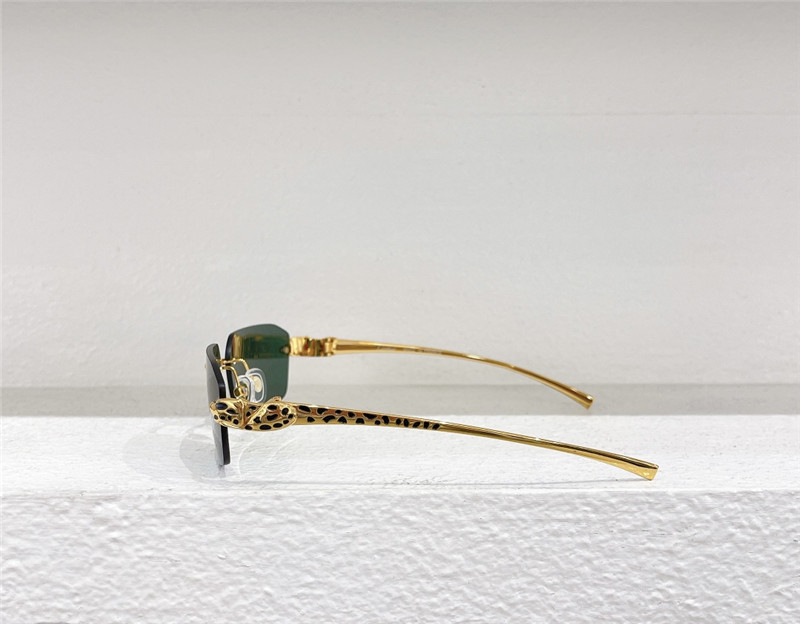 C A R T I E R Rimless Leopard Sunglasses