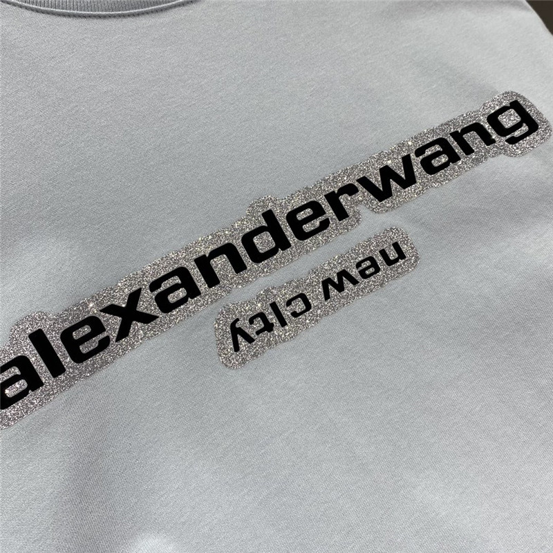A1exa*der wang letter logo round neck t-shirt replicas clothes