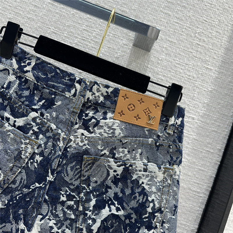 l0vis Vvtt0n lv vintage jacquard denim shorts replica clothing