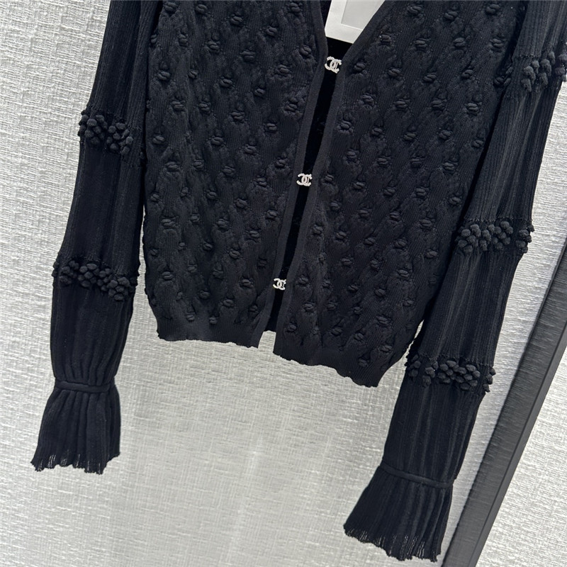 Ch**el hook fastening knitted cardigan in black