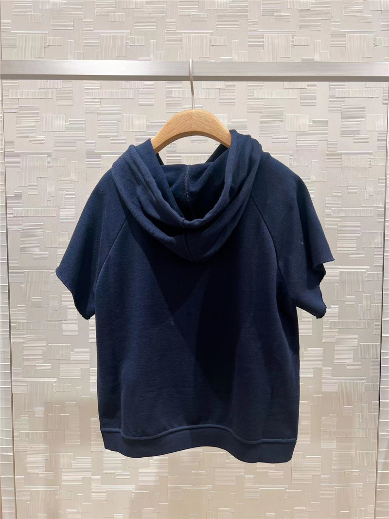 D10r navy blue hooded short sleeve replica designer clothes