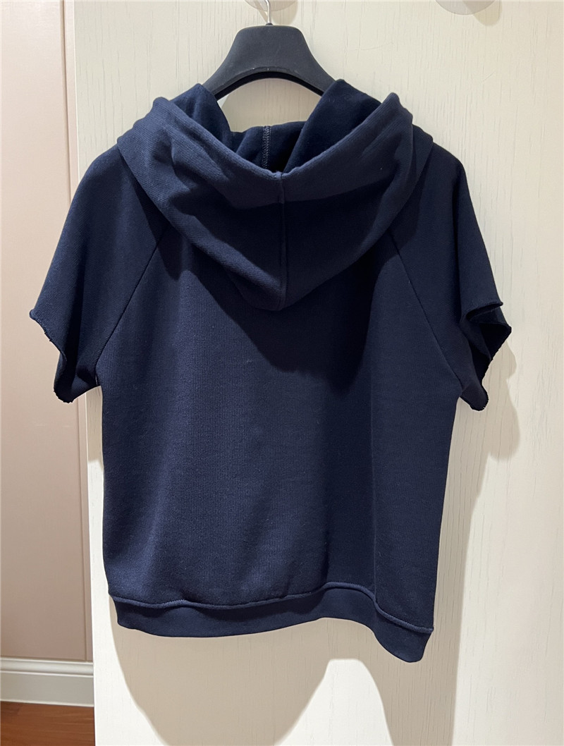 D10r navy blue hooded short sleeve replica designer clothes