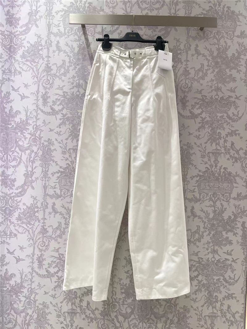 D10r white high waist loose trousers replica clothes