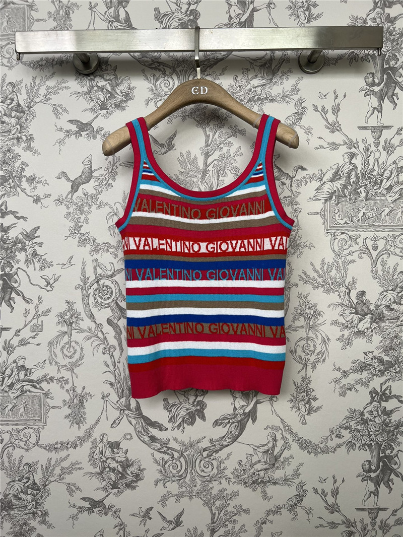 Va1e*ntin0 logo jacquard striped vest