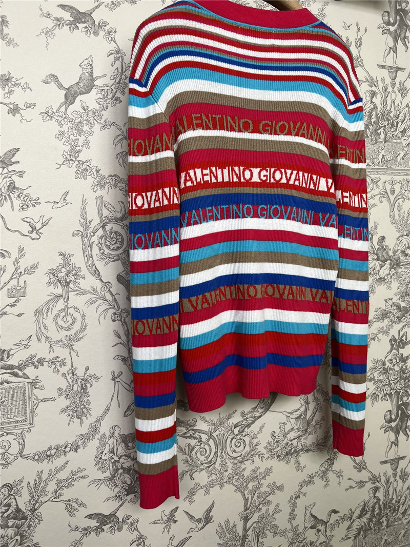Va1e*ntin0 logo jacquard striped cardigan