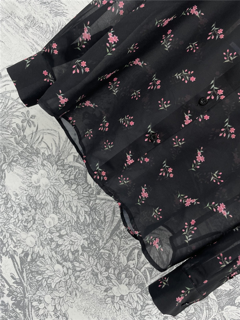 Ch**el full printed see-through shirt replica designer clothes