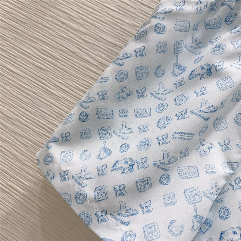 l0vis Vvtt0n lv lapel shirt + shorts set replica clothing