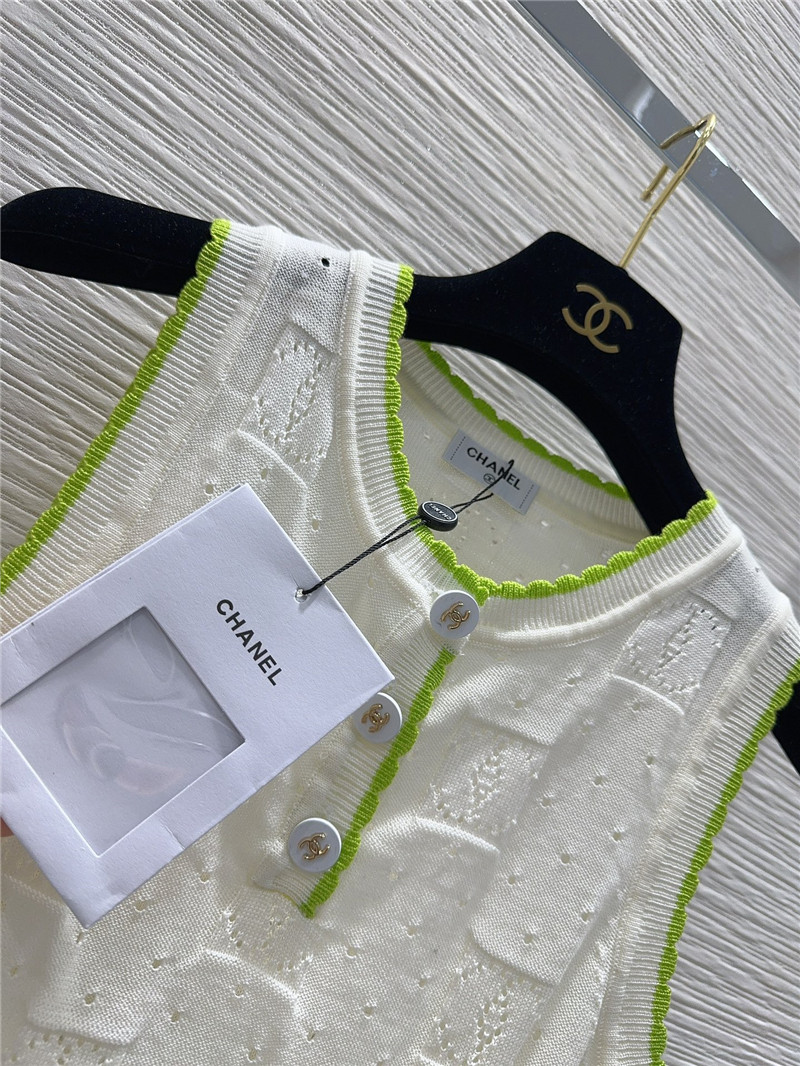 Ch**el crew neck sweater sleeveless vest replica designer clothes