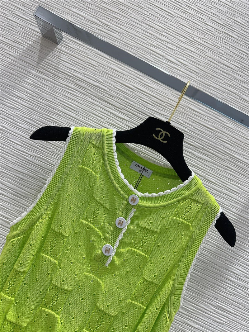Ch**el crew neck sweater sleeveless vest replica designer clothes