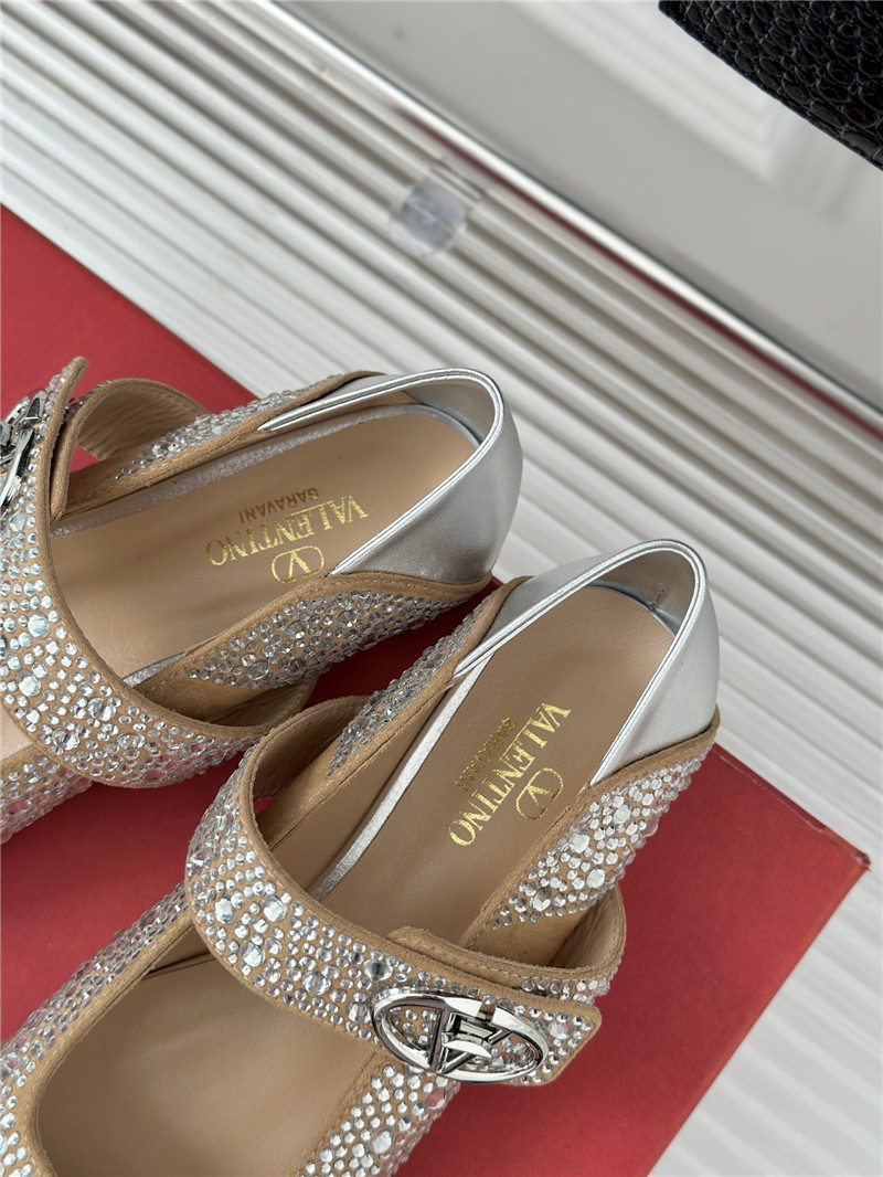 Va1e*ntin0 metal v buckle mary jane shoes replica designer shoes