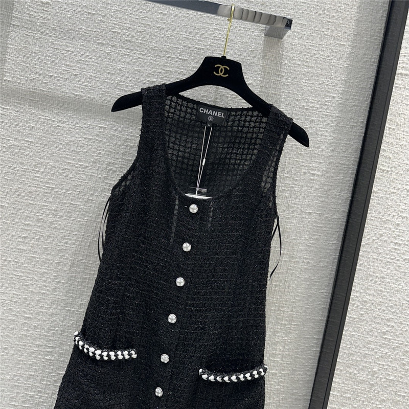 Ch**el fine plaid black vest dress replica designer clothes