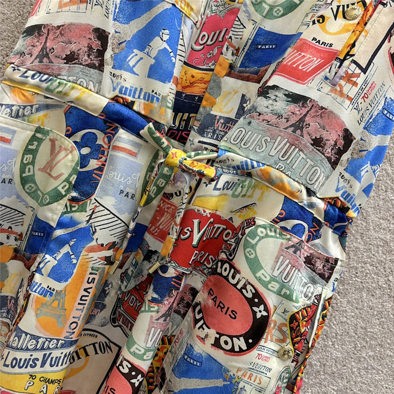l0vis Vvtt0n lv printed drawstring dress replicas clothes