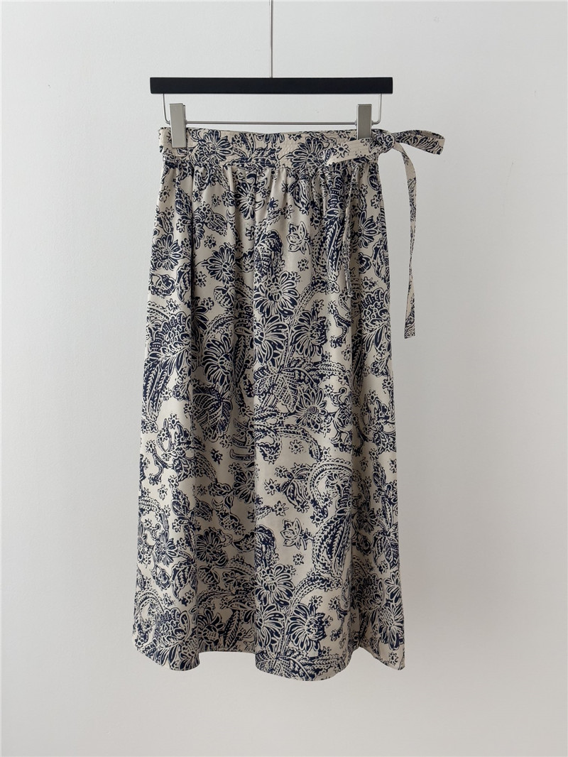 L0r0 P1ana printed mulberry silk skirt