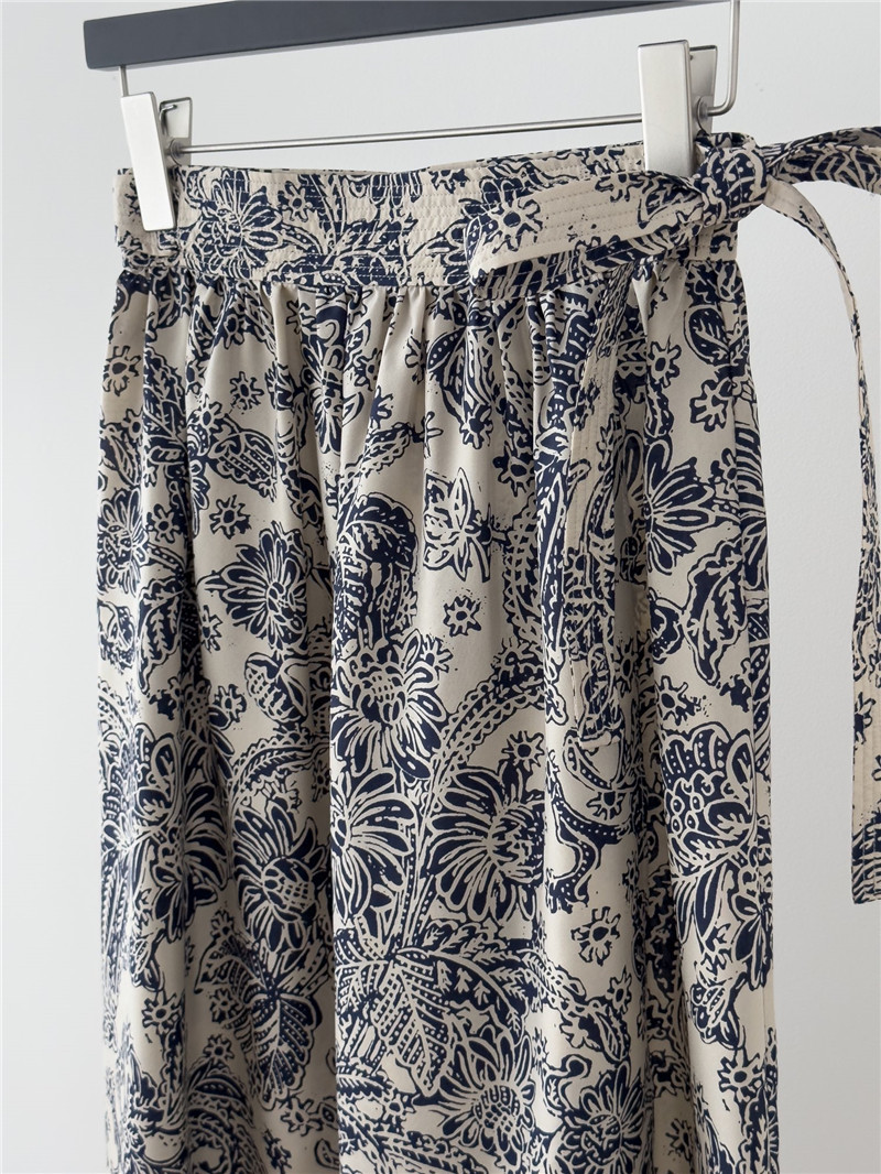 L0r0 P1ana printed mulberry silk skirt