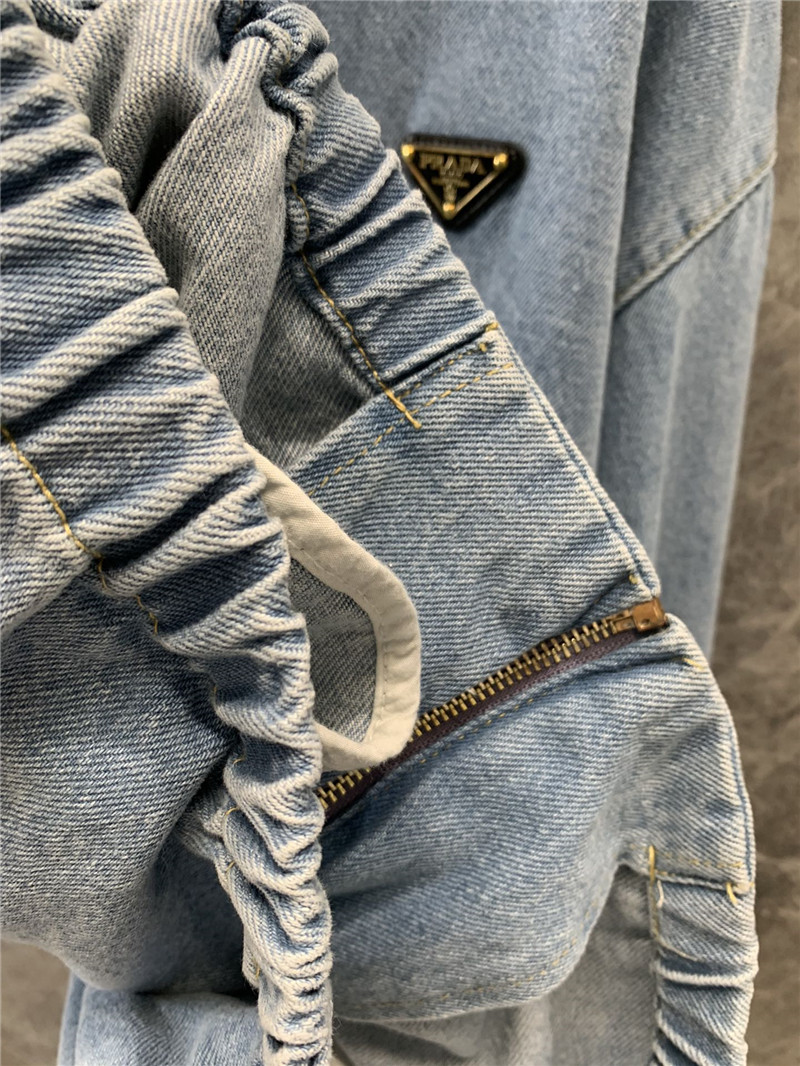 Pra*a silhouette denim jacket replica designer clothes