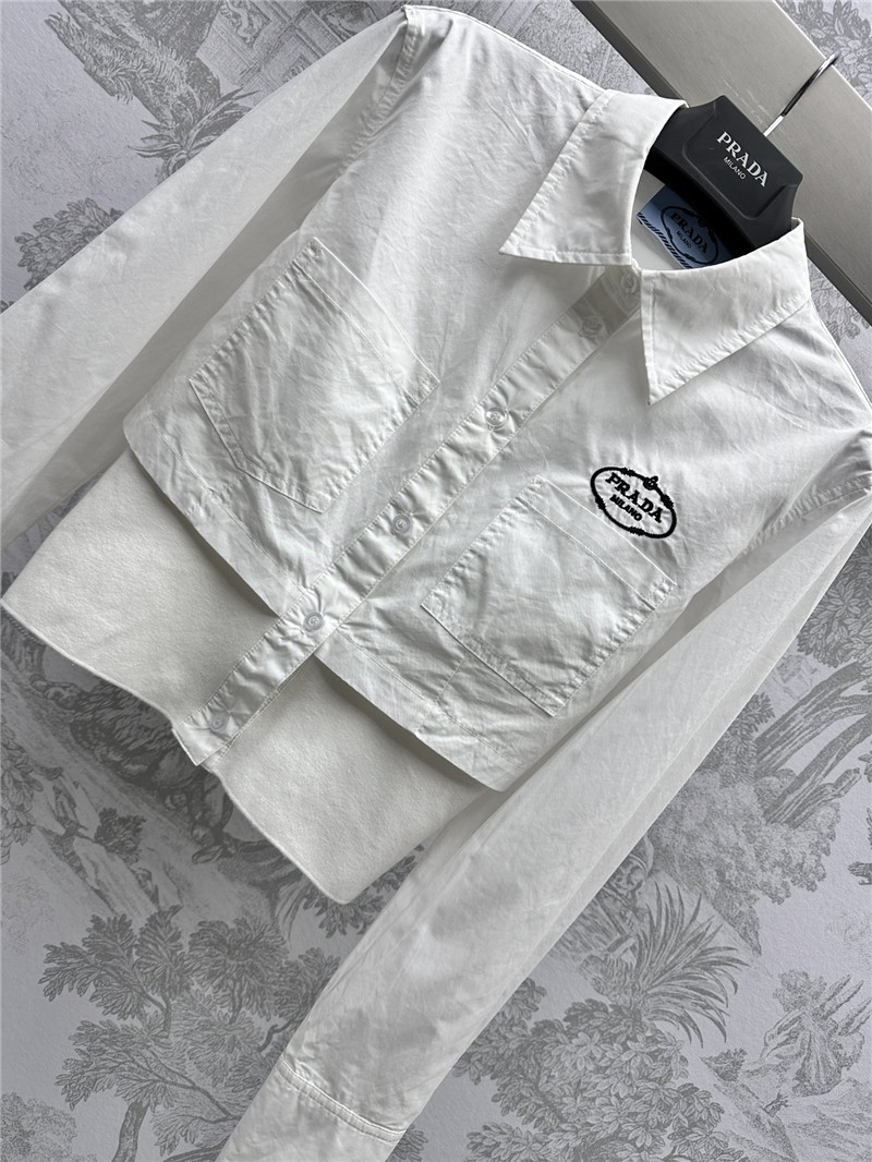 Pra*a fake two piece slim shirt replica d&g clothing