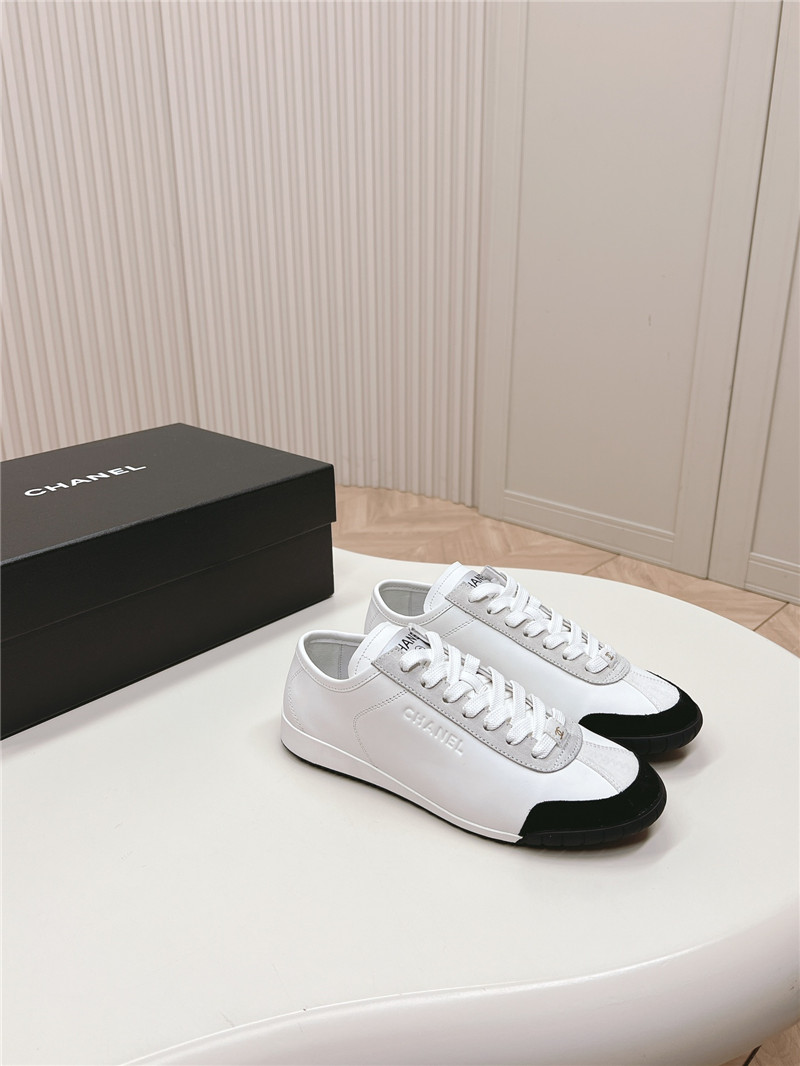Ch**el white low top sneakers