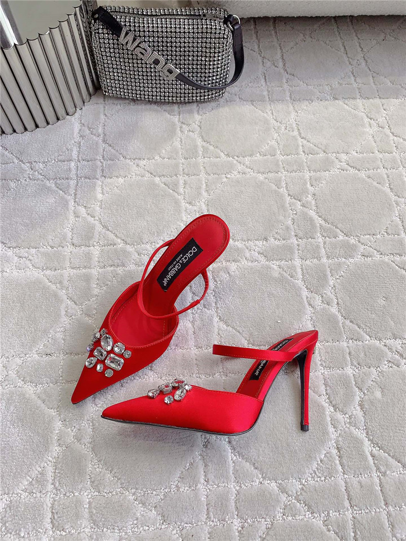 Dolce & Gabbana d&g rhinestone high heels replica shoes