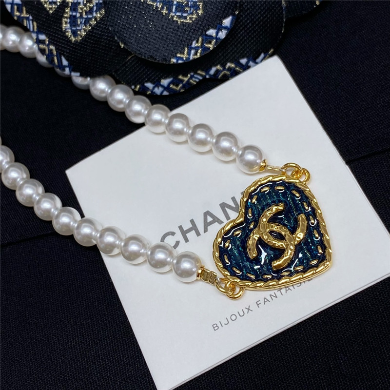 Ch**el denim love pearl chain waist chain
