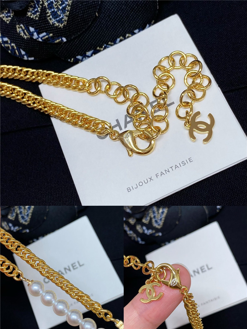 Ch**el denim love pearl chain waist chain