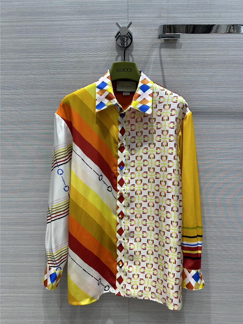 Gvc*1 patchwork printed silk shirt replica d&g clothing