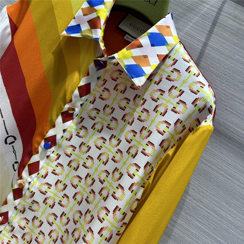 Gvc*1 patchwork printed silk shirt replica d&g clothing