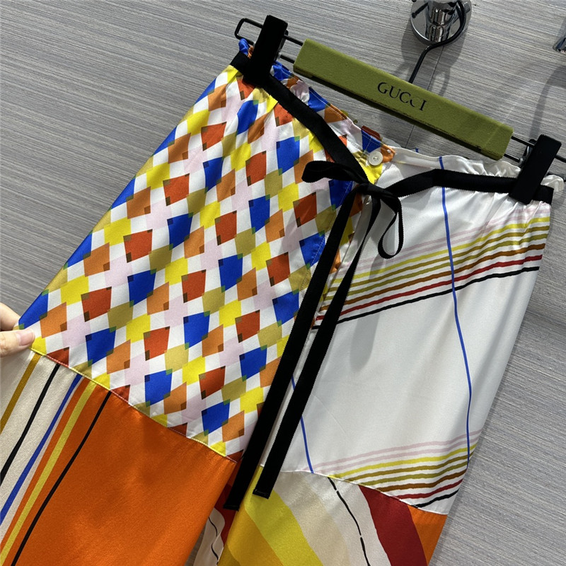 Gvc*1 patchwork printed silk pants replica clothing sites