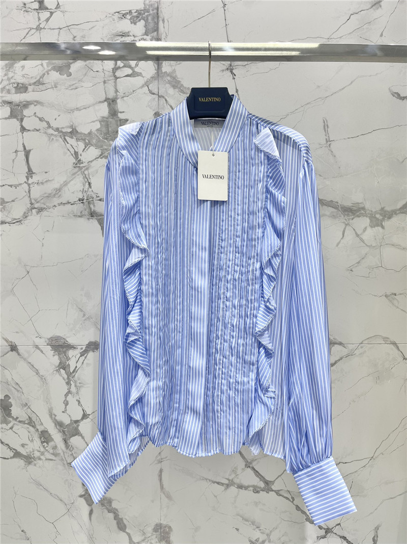 Va1e*ntin0 silk vertical striped silk shirt replicas clothes