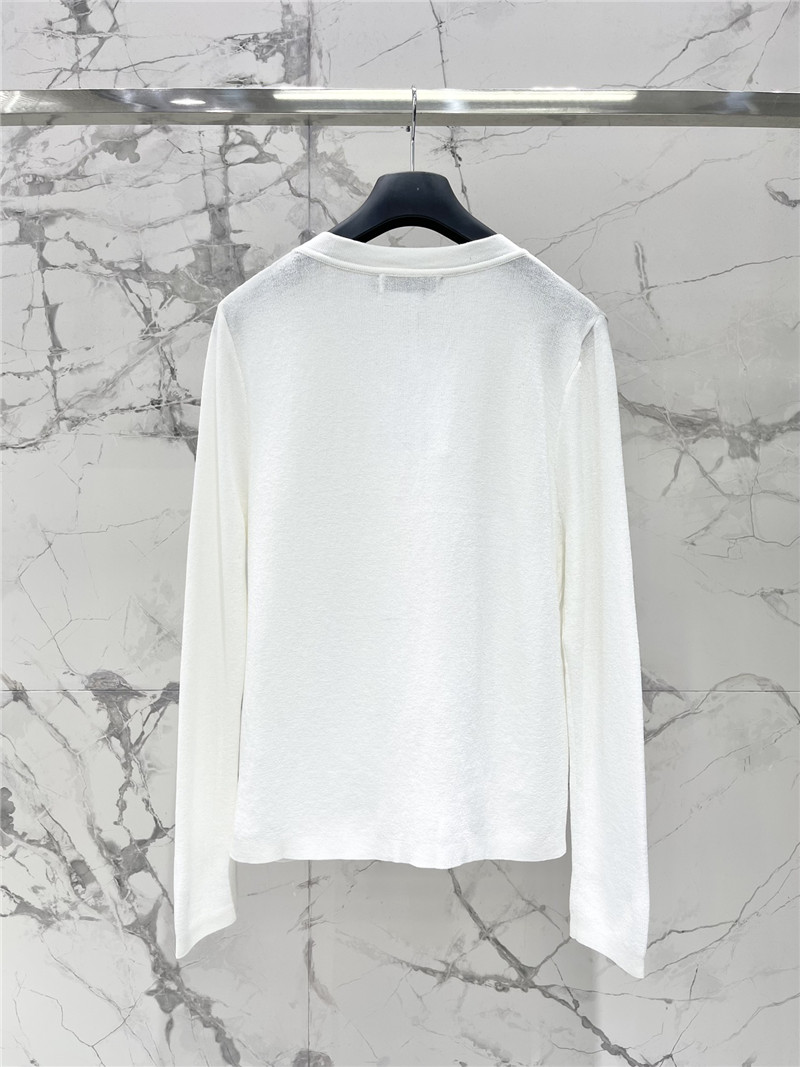 D10r beading linen cardigan white