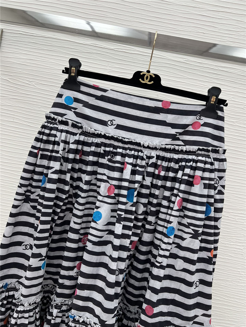 Ch**el colorful logo high waist skirt