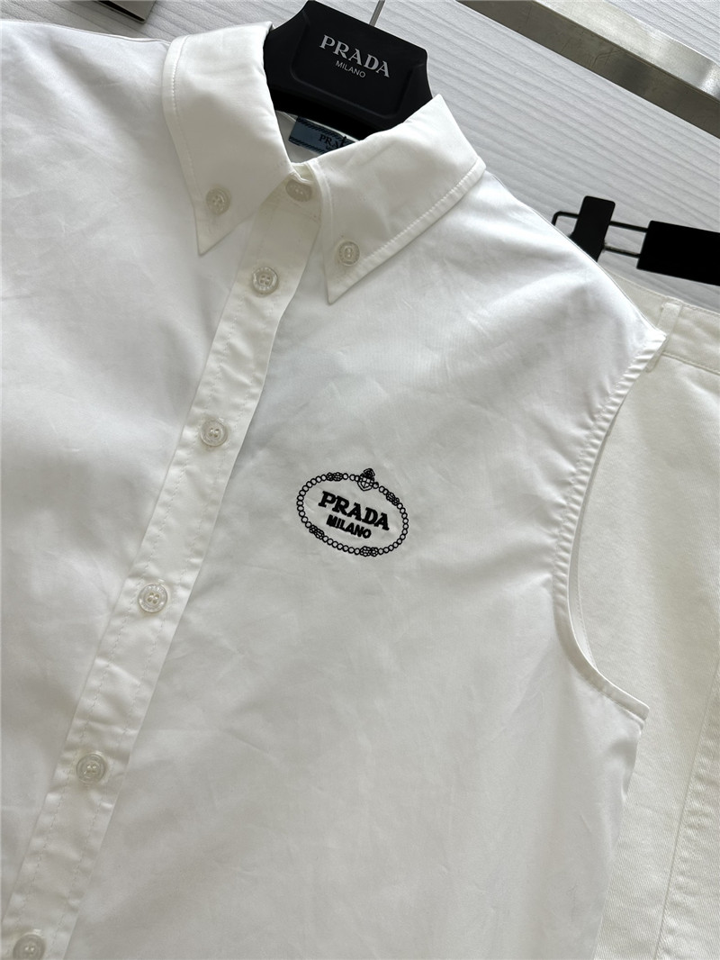Pra*a white shirt vest replica clothing sites