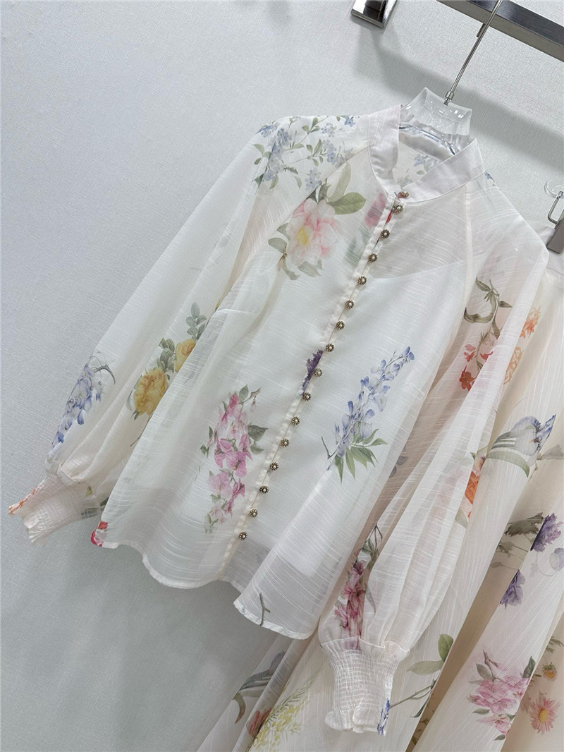 zimm printed top + oversized skirt set replica clothing