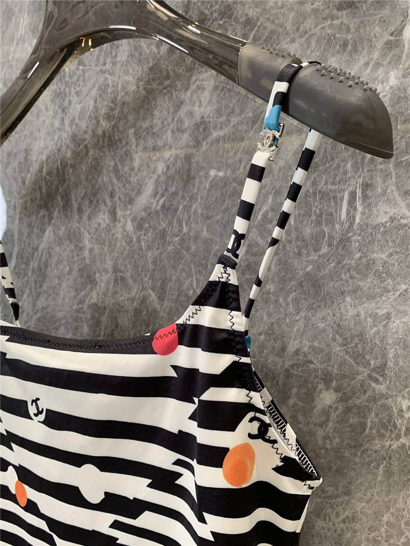 Ch**el printed vest + shorts swimsuit set replicas clothes