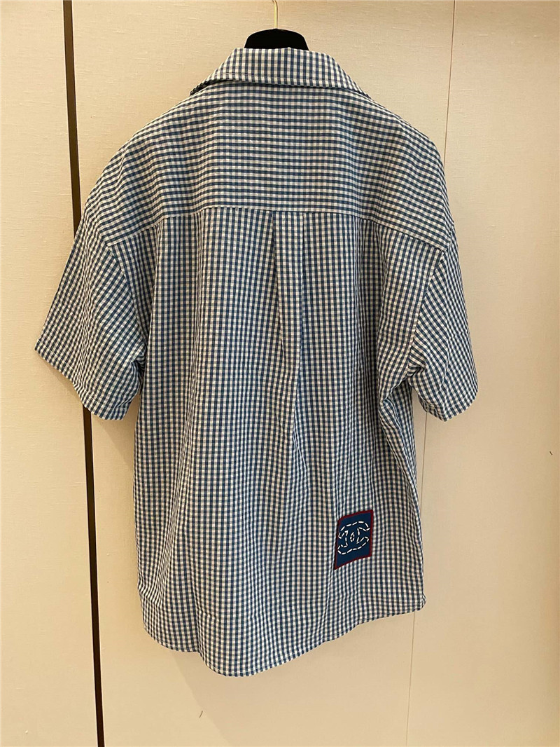 Ch**el blue and white plaid shirt replica d&g clothing