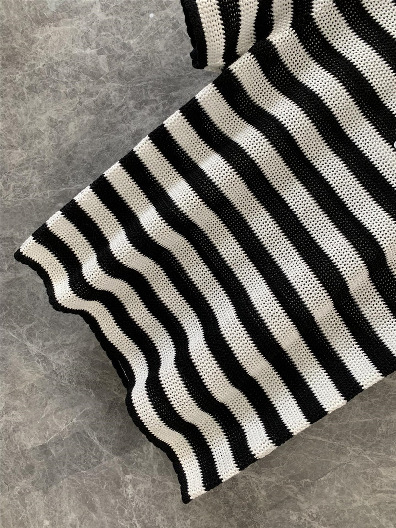 Ce1i*e striped knitted short-sleeved top replicas clothes