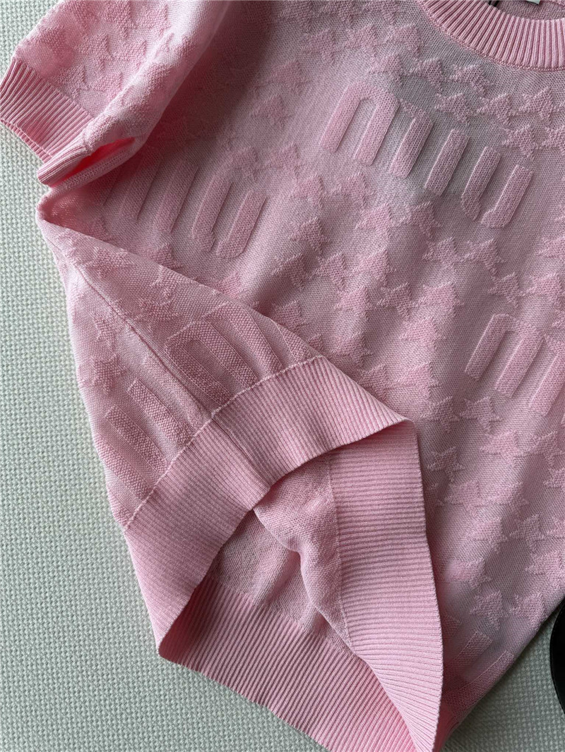 M1um1u thin jacquard top replica d&g clothing