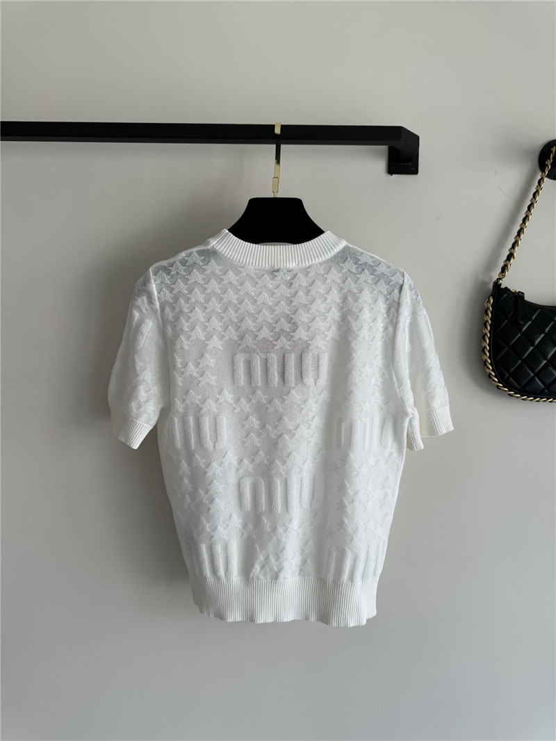 M1um1u thin jacquard top replica d&g clothing
