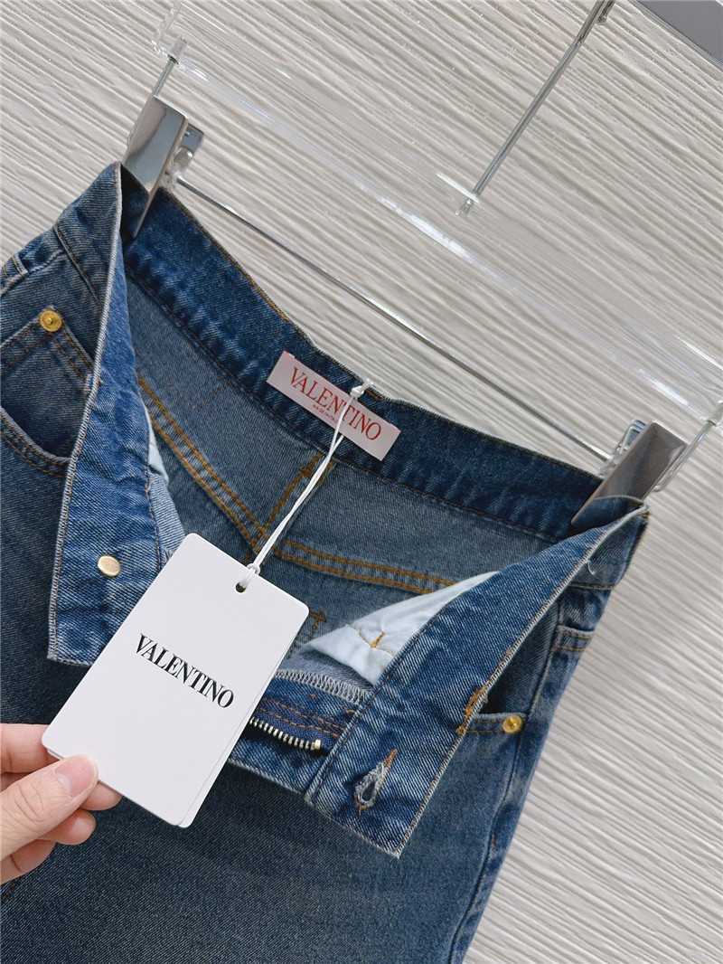 Va1e*ntin0 retro denim shorts replica designer clothes