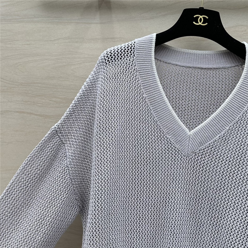 BC hollow V-neck long-sleeved top replica clothes