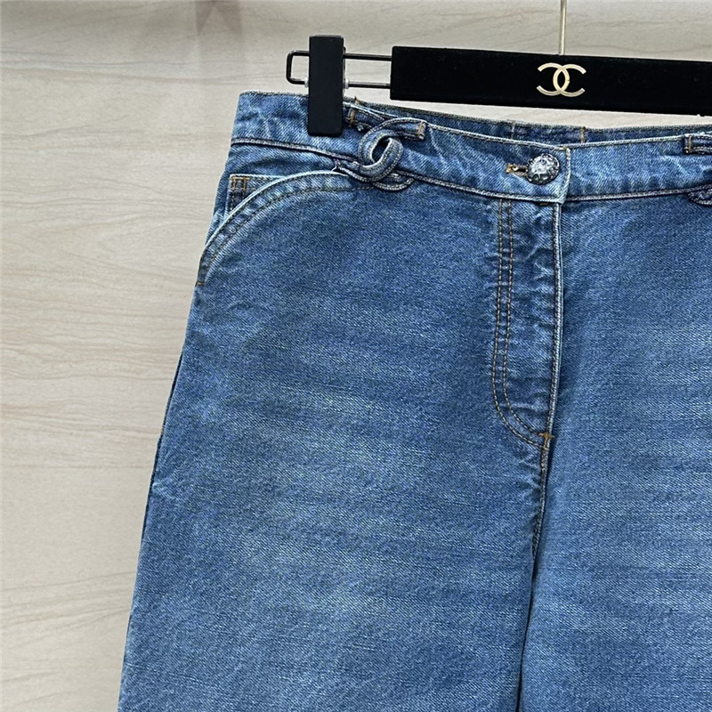 Ch**el denim straight pants replica clothing sites