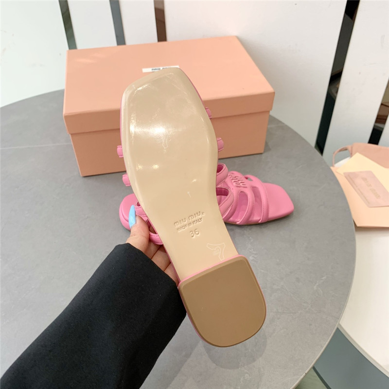 M1um1u hollow octopus low heel sandals replica shoes