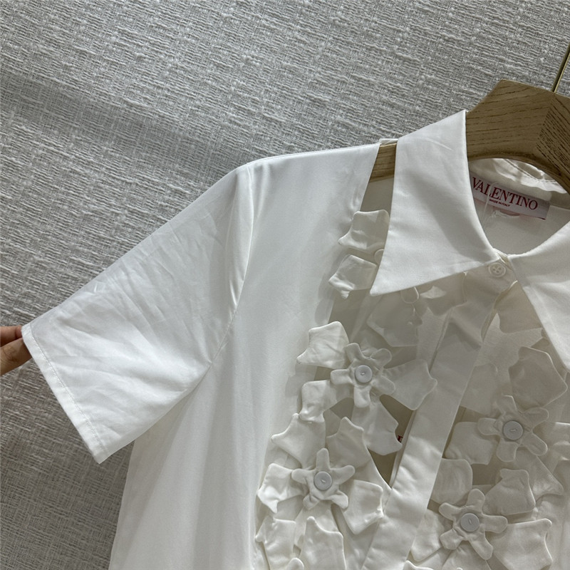 Va1e*ntin0 embroidered cotton poplin midi dress
