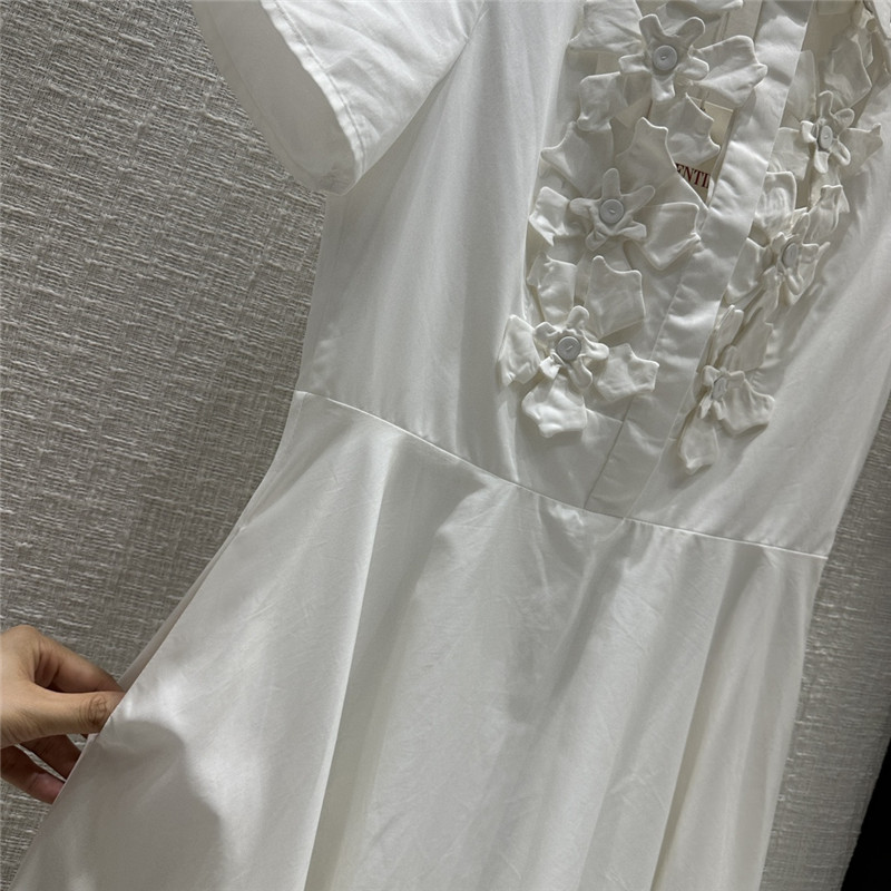 Va1e*ntin0 embroidered cotton poplin midi dress
