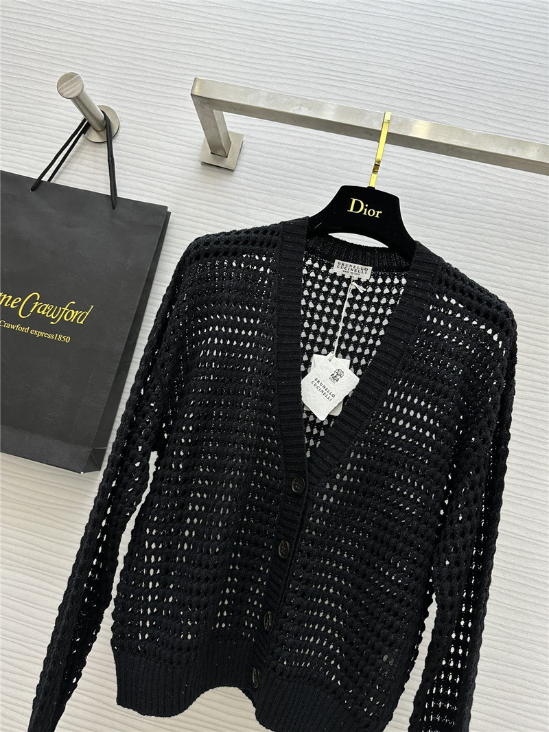 BC Hollow Linen Knitted Cardigan Black