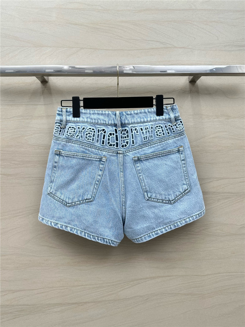 A1exa*der wang hollow embroidered denim shorts replica clothes