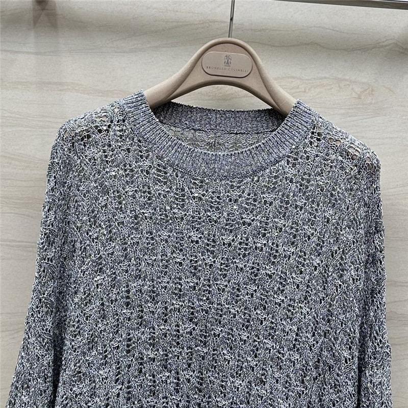 BC Hand Crochet Knit Sweater Grey